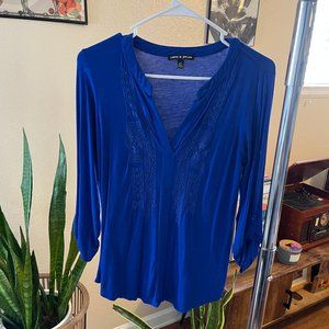 Blue Boho Blouse